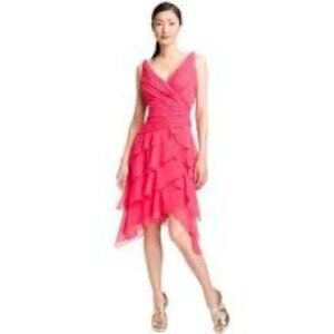 Tadashi Shoji Womens Elegant Layer Festive Dress Pink Size 16